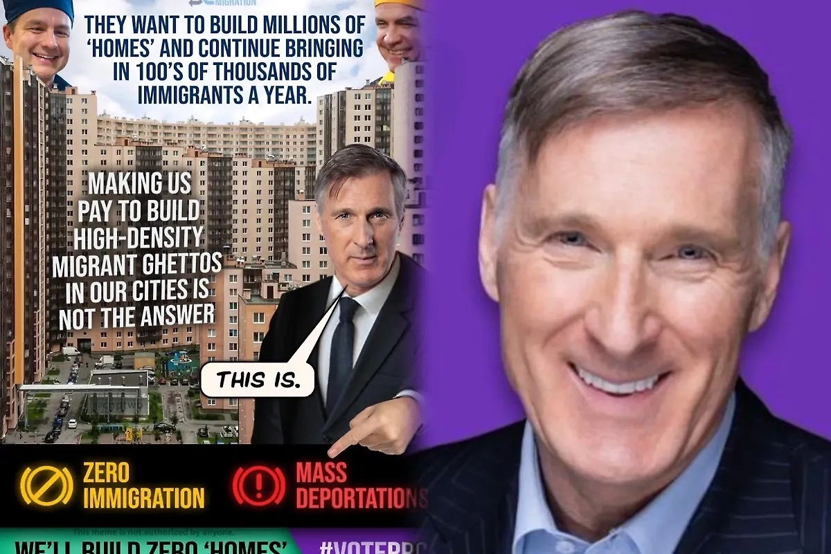 Мем про «гетто для мигрантов» и Максим Бернье. Фото © X / MaximeBernier