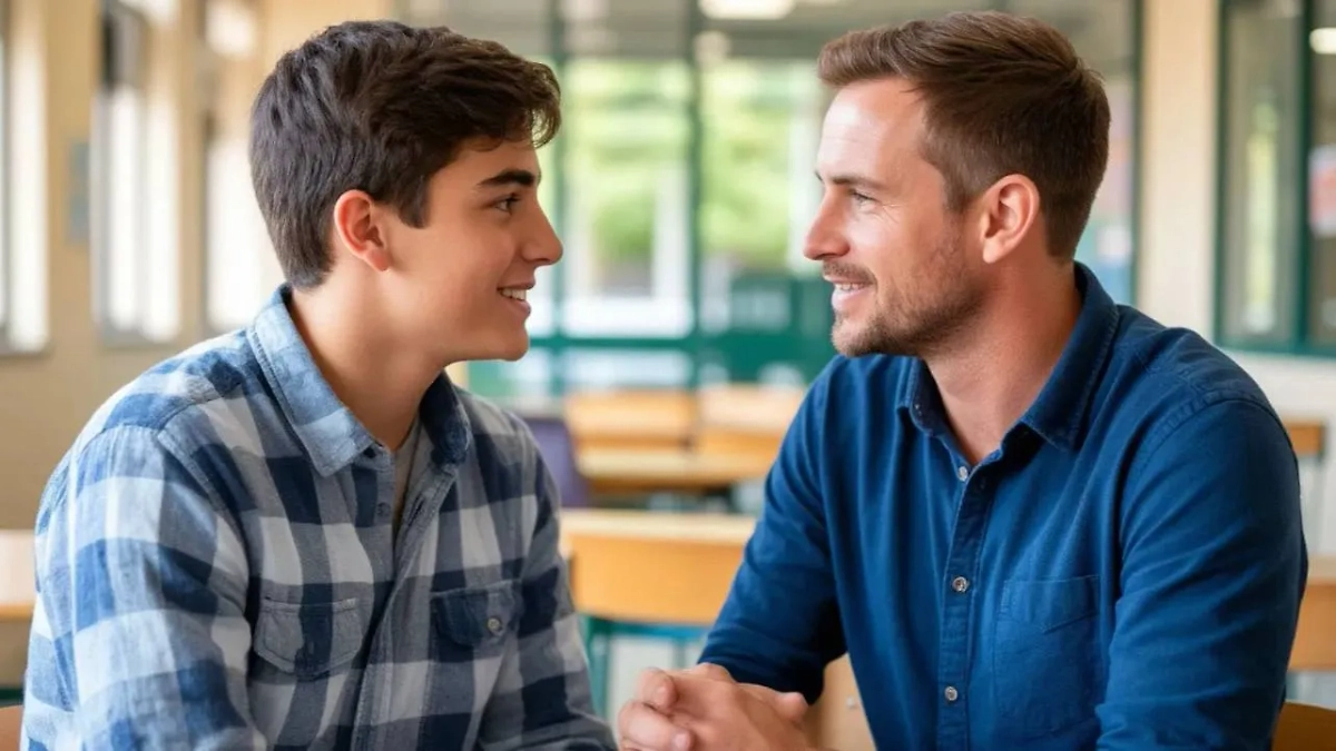 Отец беседует с сыном. Обложка © Шедеврум / Life.ru