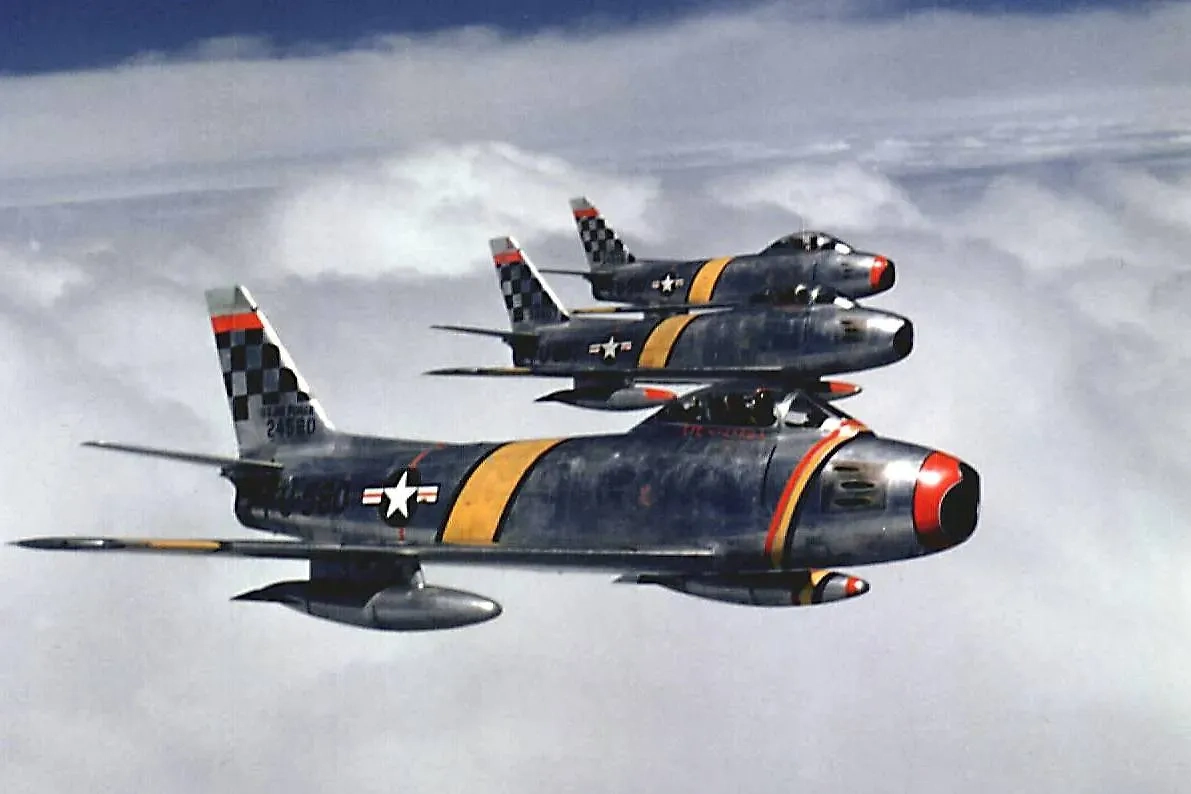 Три F-86 в небе Кореи. Фото © National Museum of the U.S. Air Force