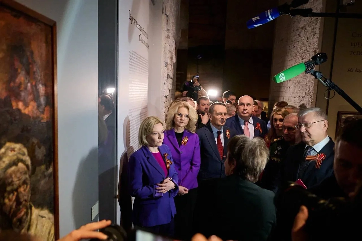 Открытие выставки «Без права на забвение. К 80-летию Великой Победы». Обложка © Telegram / Ольга Любимова