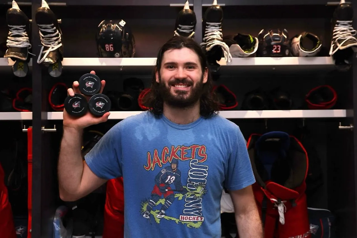 Кирилл Марченко. Обложка © Х / Columbus Blue Jackets