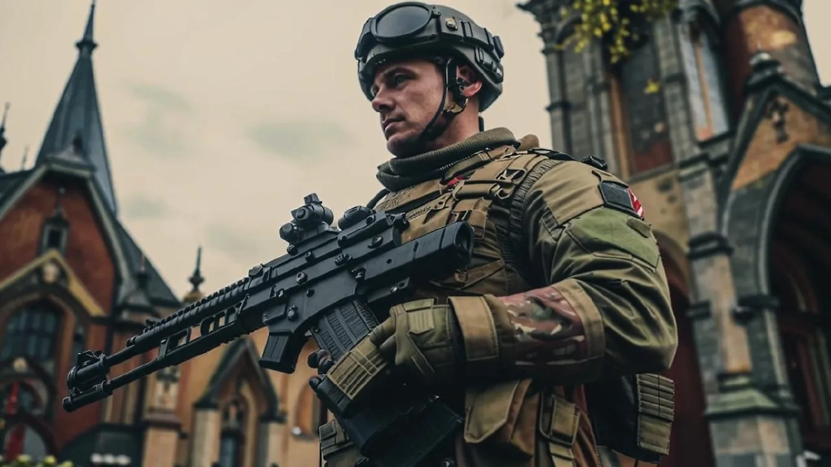 Сотрудники украинских военкоматов начали дежурить у церквей в Запорожье в Пасху. Обложка © Life.ru / Kandinsky 3.1