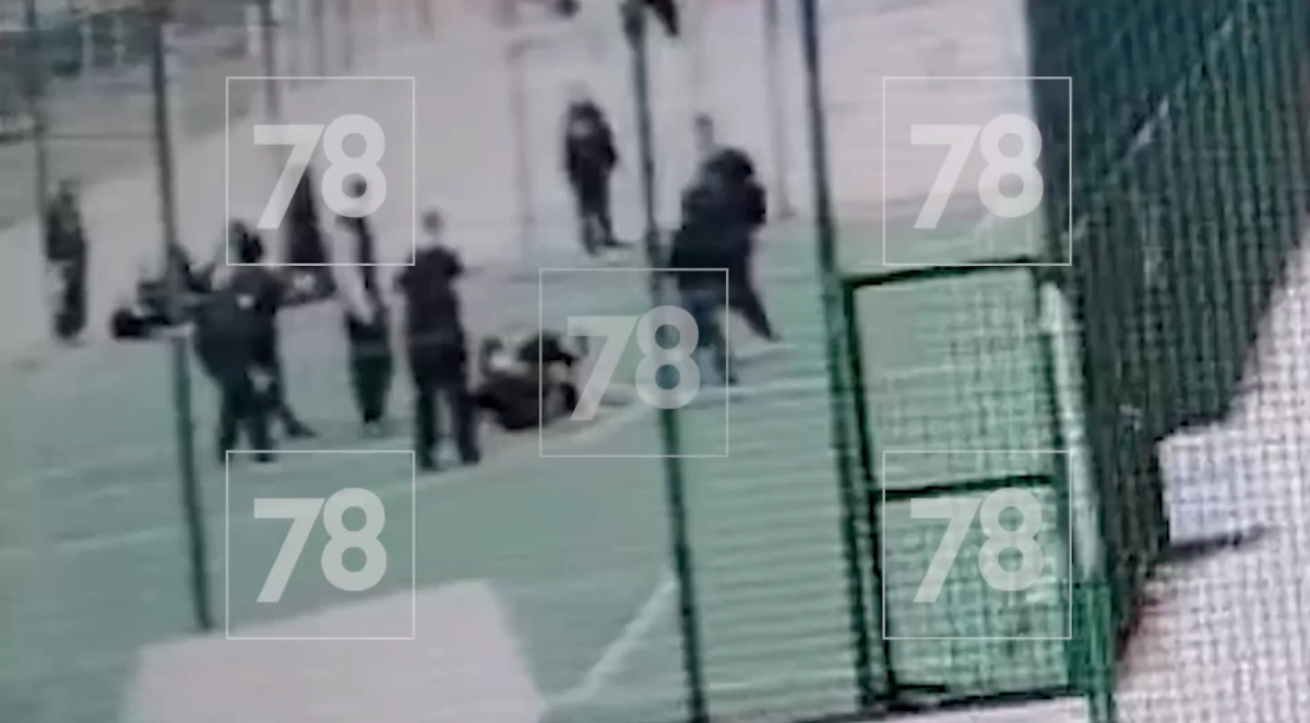 Толпа школьников избила сверстника в Петербурге. Скриншот видео © 78.ru