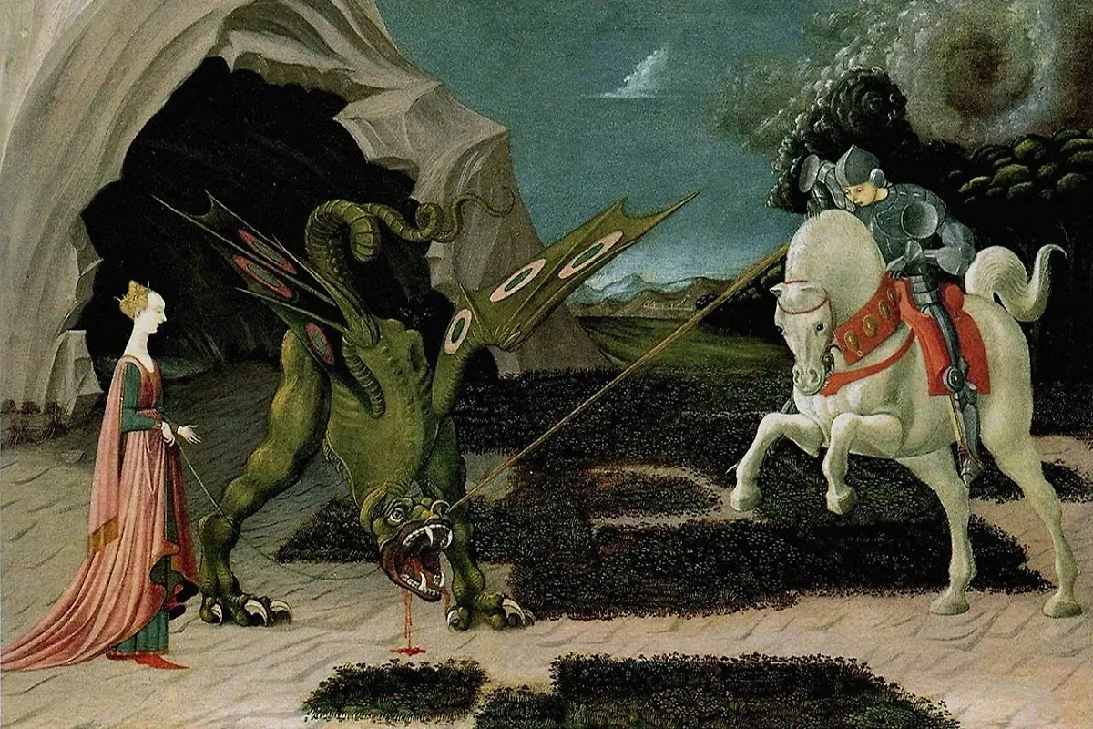 По легенде, святой Георгий спас принцессу и все земли царя от змея. Фото © Wikipedia / Паоло Уччело