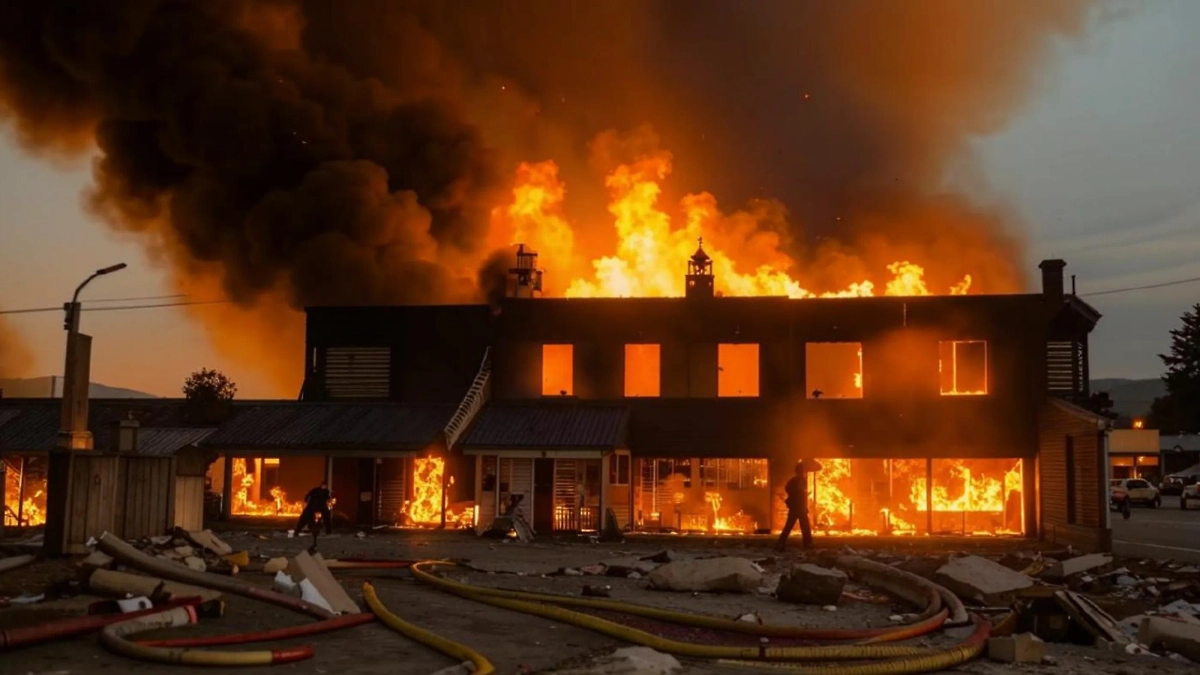 В Тбилиси горит вещевой рынок. Обложка © Life.ru / Kandinsky 3.1