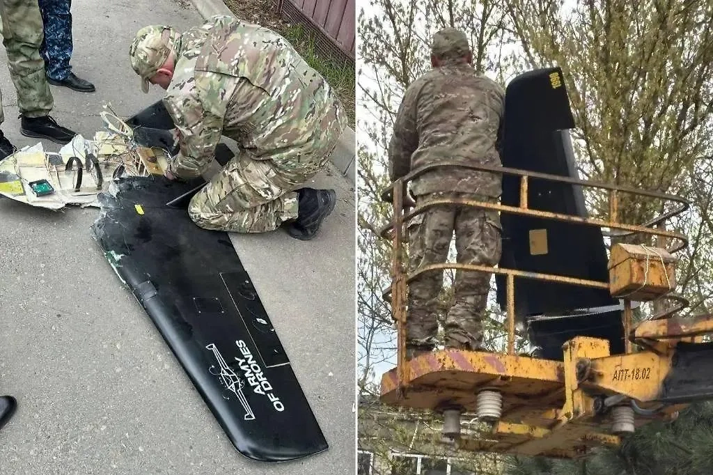 Украинский БПЛА обезврежен в Аксае. Фото © Telegram / Юрий Слюсарь