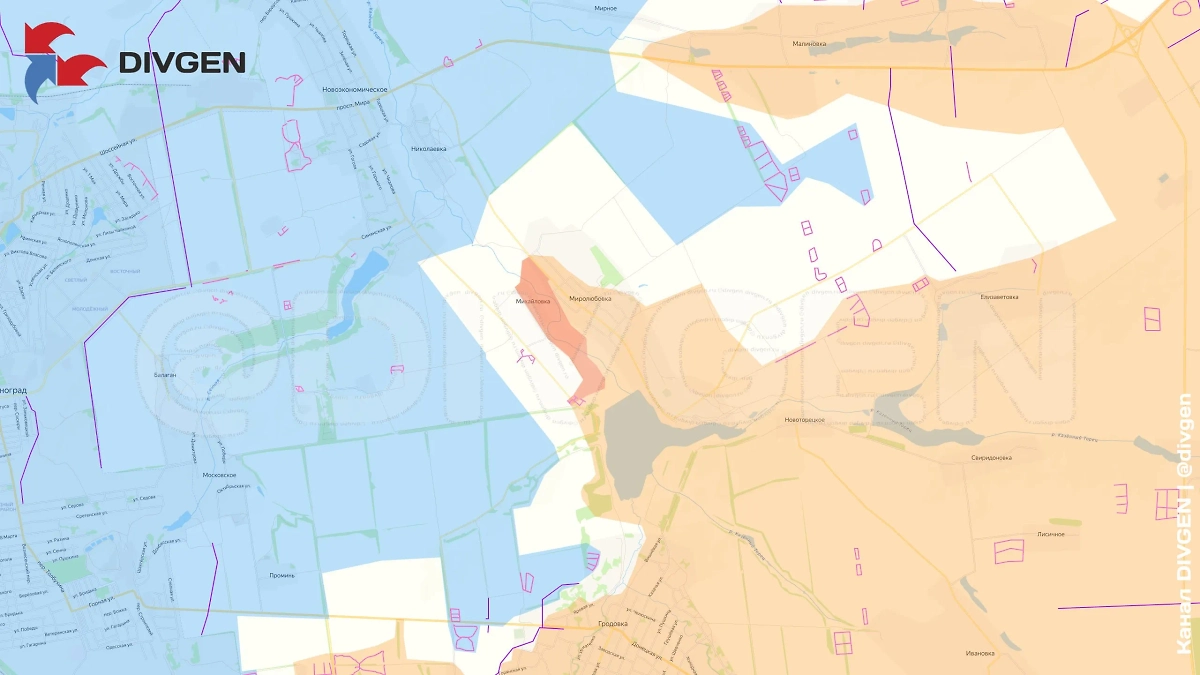 Карта СВО на 15 мая 2025 года. Российская армия освободила населённый пункт Михайловка в ДНР, сообщили в Минобороны. Фото © Telegram / DIVGEN 🚩 Карта СВО