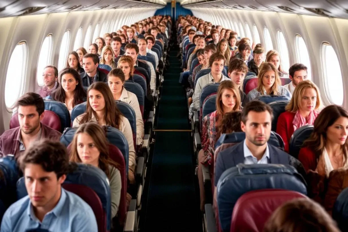 Пассажиры самолёта. Обложка © Шедеврум / Life.ru