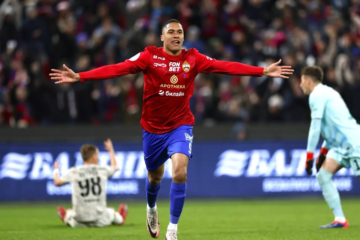 Автор победного мяча в ворота «Краснодара» Сауль Гуарирапа. Обложка © Telegram / ПФК ЦСКА