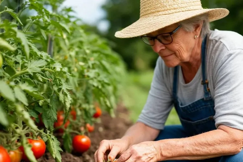 Дачница вырастила помидоры. Обложка © Шедеврум / Life.ru