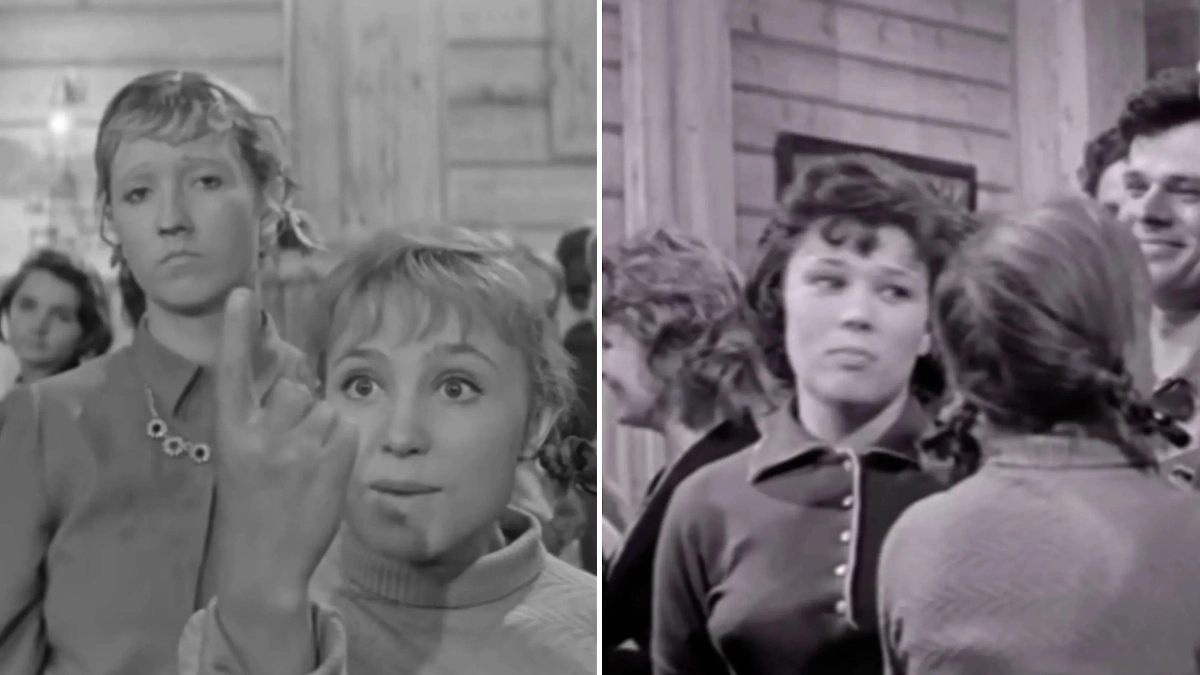 Тося действительно «наехала» на Илью в танцевальном споре, это видно по её глазам. Фото © Кадр из фильма «Девчата», режиссёр Юрий Чулюкин, сценарист Борис Бедный / Kinopoisk