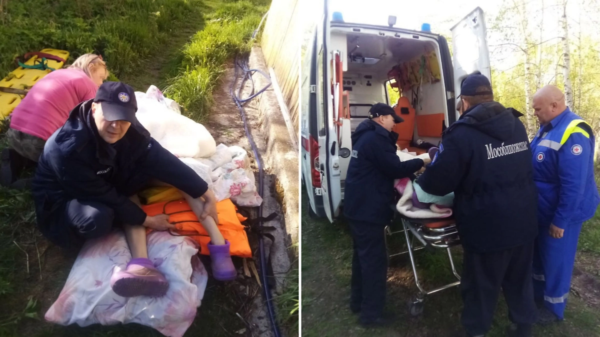 Девочке оказали первую помощь и увезли в больницу. Фото © Telegram / ГКУ МО «Мособлпожспас»
