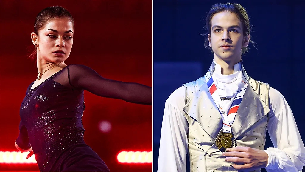 Аделия Петросян и Петр Гуменник . Обложка © ТАСС / Михаил Терещенко, Кирилл Кухмарь