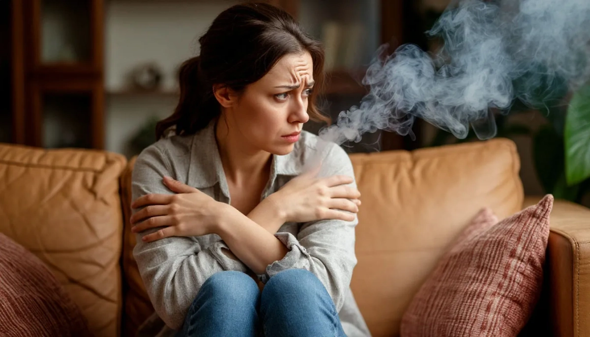 Россиян предупредили о штрафах за курение в квартире. Обложка © Life.ru / Шедеврум 