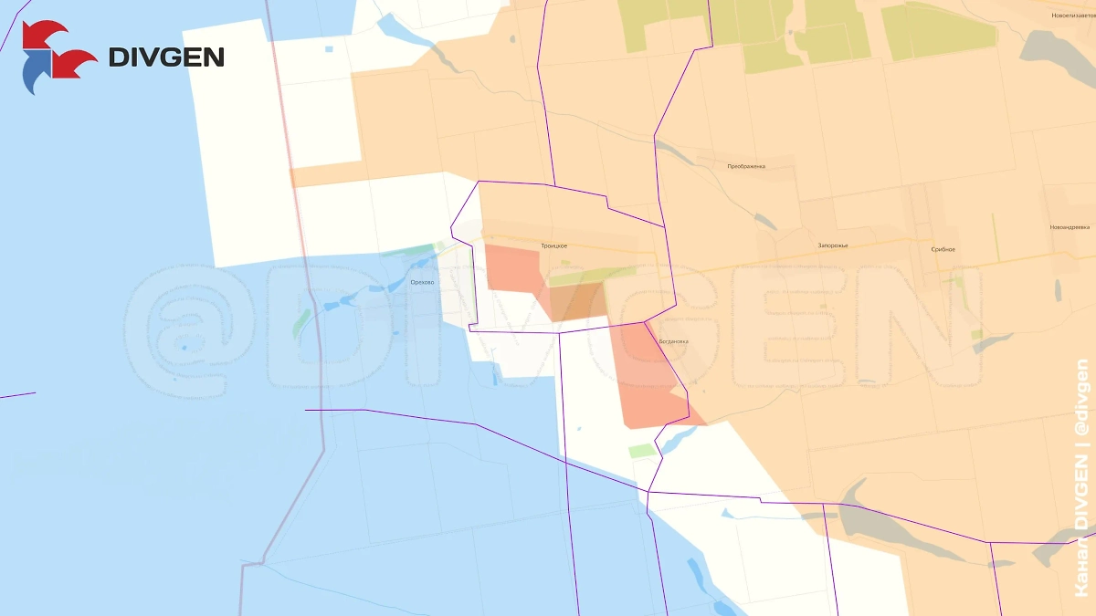 Карта СВО на 25 мая 2025 года. Российская армия освободила Троицкое и Богдановку на Покровском направлении. Фото © Telegram / DIVGEN 🚩 Карта СВО