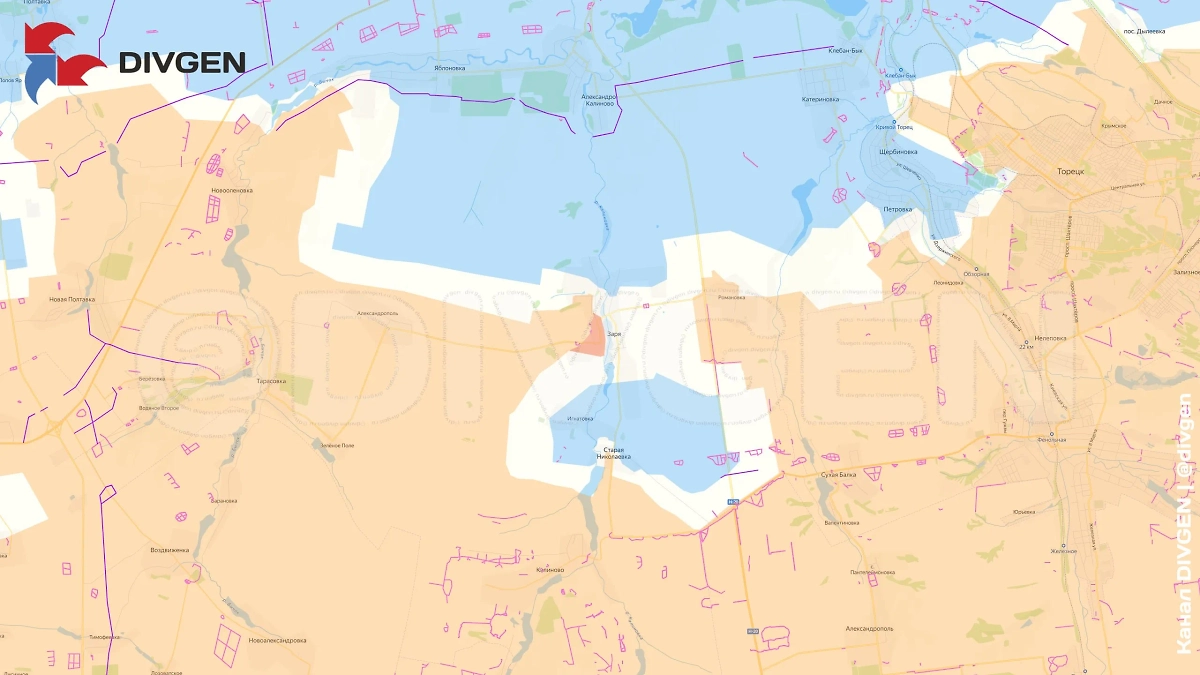Карта СВО на 26 мая 2025 года. Армия России наступает у Старой Николаевки. Фото © Telegram / DIVGEN 🚩 Карта СВО
