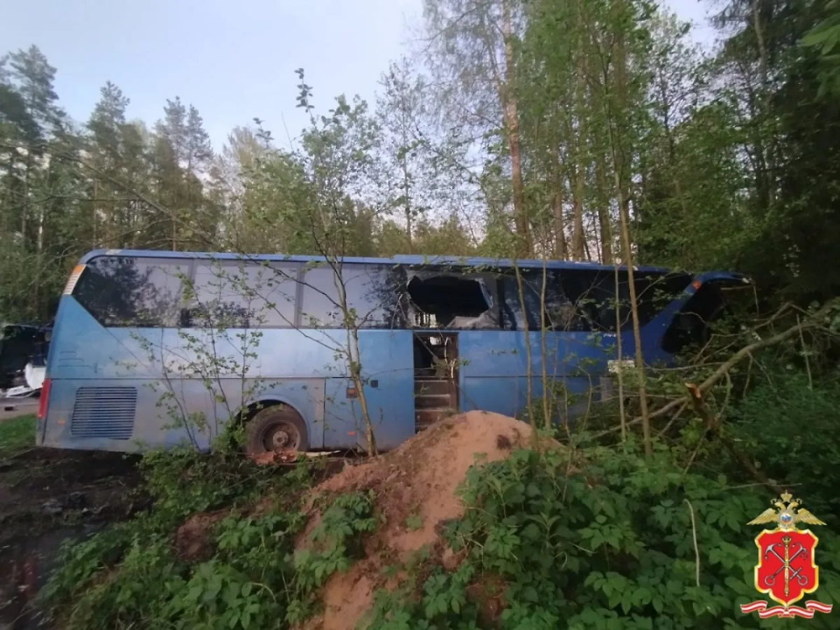 ДТП с автобусом в Ленобласти. Обложка © Telegram / Петербургская полиция