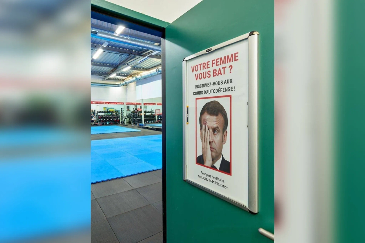 Реклама во Франции после инцидента с Макроном. Обложка © Х / AneczkaKon69192