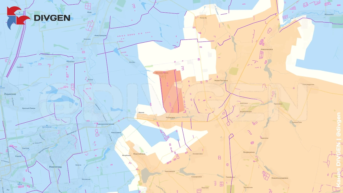 Карта СВО на 30 мая 2025 года. ВС РФ освободили Шевченко Первое в ДНР, сообщает Минобороны РФ. Фото © Telegram / DIVGEN 🚩 Карта СВО