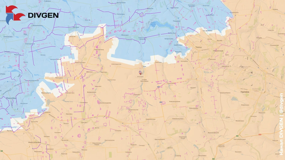Карта СВО на 30 мая 2025 года. ВС РФ освободили Гнатовку в ДНР, сообщили в Минобороны РФ. Фото © Telegram / DIVGEN 🚩 Карта СВО
