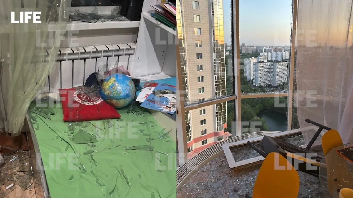 Последствия атаки беспилотника. Фото © Life.ru 