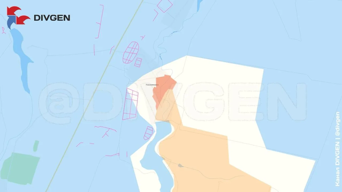 Карта СВО на 3 мая 2025 года. ВС РФ зашли в Новооленовку. Фото © Telegram / DIVGEN 🚩 Карта СВО