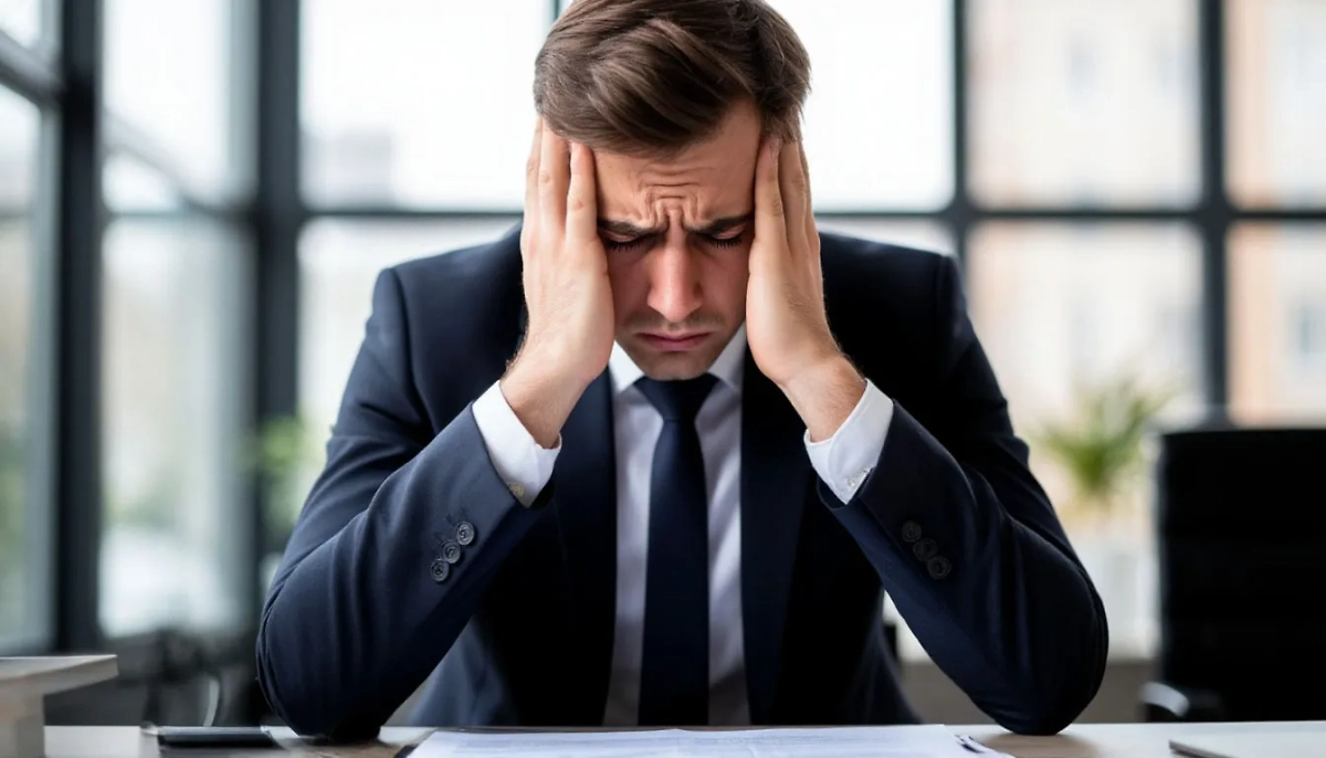 Мужчина устал от работы. Обложка © Шедеврум / Life.ru