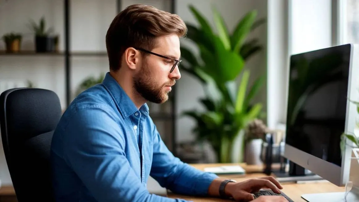 Мужчина работает за ПК. Обложка © Шедеврум / Life.ru