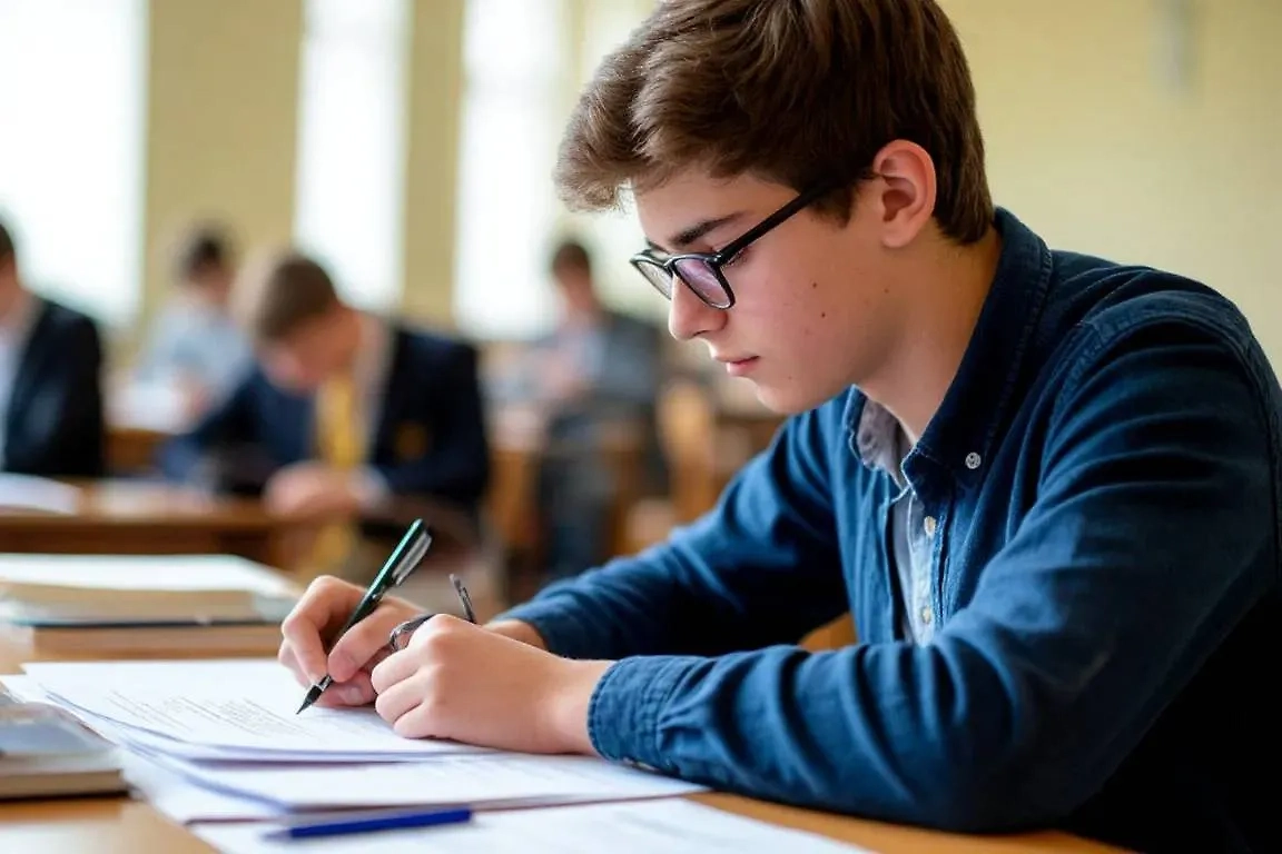 Школьник на экзамене. Обложка © Шедеврум / Life.ru