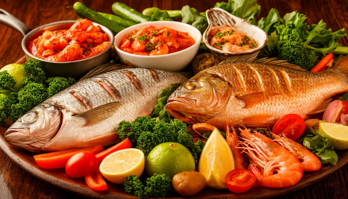 Рыба, овощи и морепродукты. Обложка © Шедеврум / Life.ru