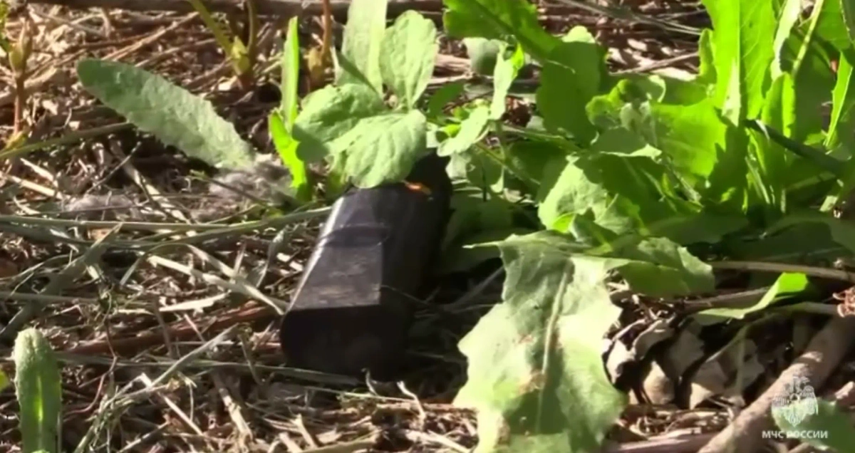 Пиротехники МЧС России обезвреживают кустарные мины на границе. Обложка © Telegram / МЧС России