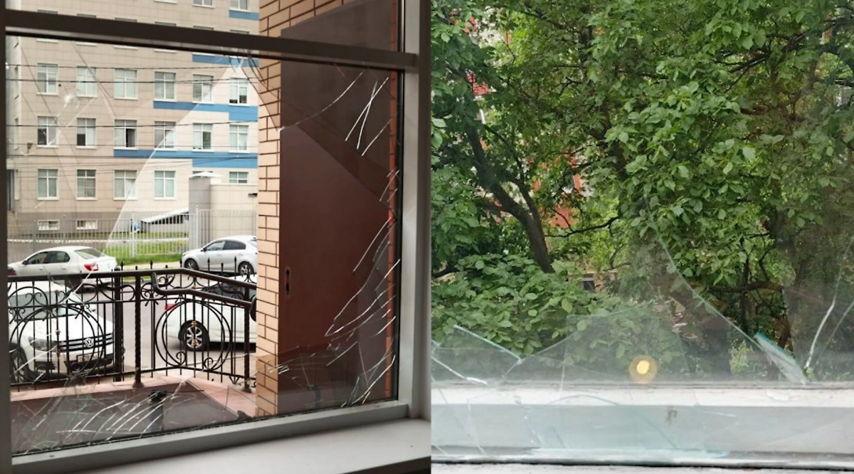 Разбитые окна. Фото © Telegram /  «Александр Хинштейн»