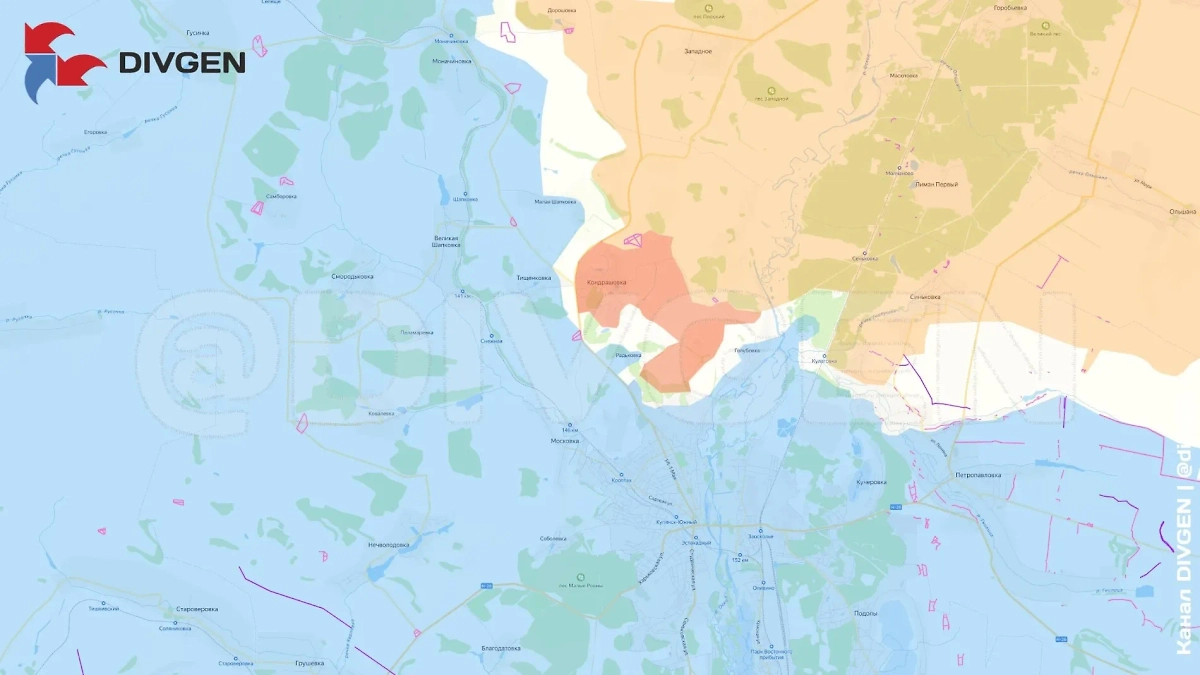 Карта СВО на 31 мая 2025 года. ВС РФ освободили Кондрашовку на Купянском направлении. Фото © Telegram / divgen