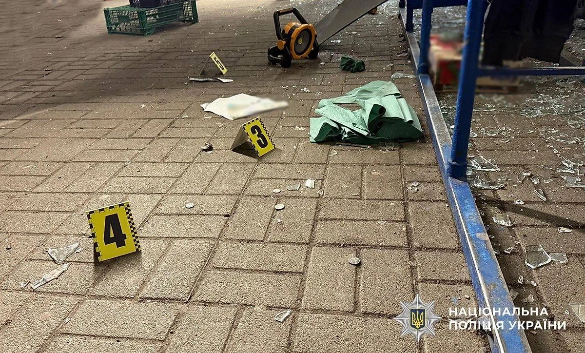 Кадр с места взрыва гранаты. Фото © Национальная полиция Украины