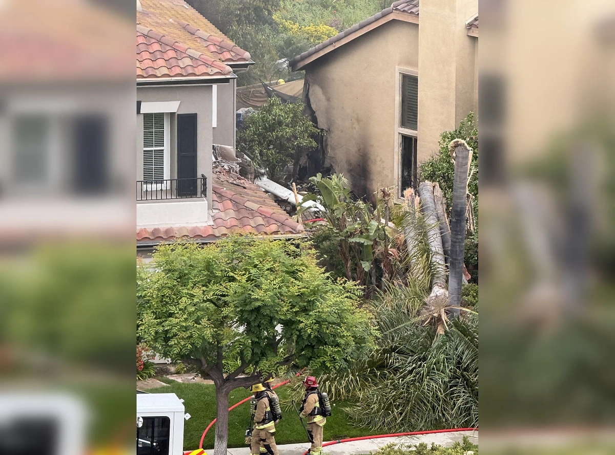 Самолёт упал на жилые дома в Калифорнии. Обложка © X / Atomic Blonde