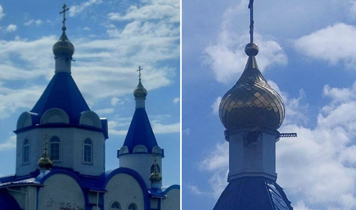 Повреждённый дроном ВСУ храм. Обложка © Telegram / Настоящий Гладков