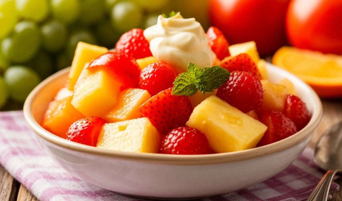 Фруктовые салаты с майонезом — наследие СССР. Фото © «Шедеврум»