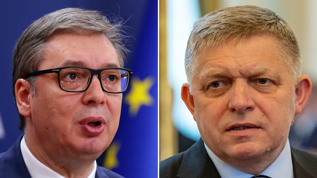 Александр Вучич и Роберт Фицо. Обложка © ТАСС / ЕРА