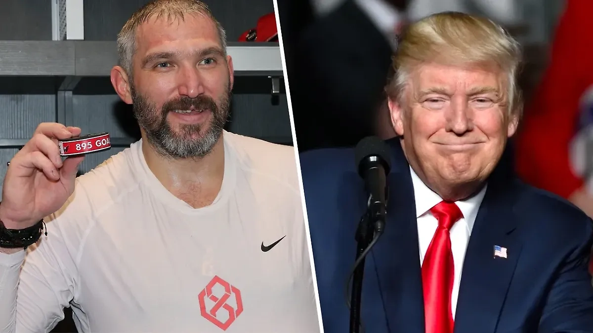 Александр Овечкин и Дональд Трамп. Обложка © X / NHL / Shutterstock / FOTODOM / Evan El-Amin 