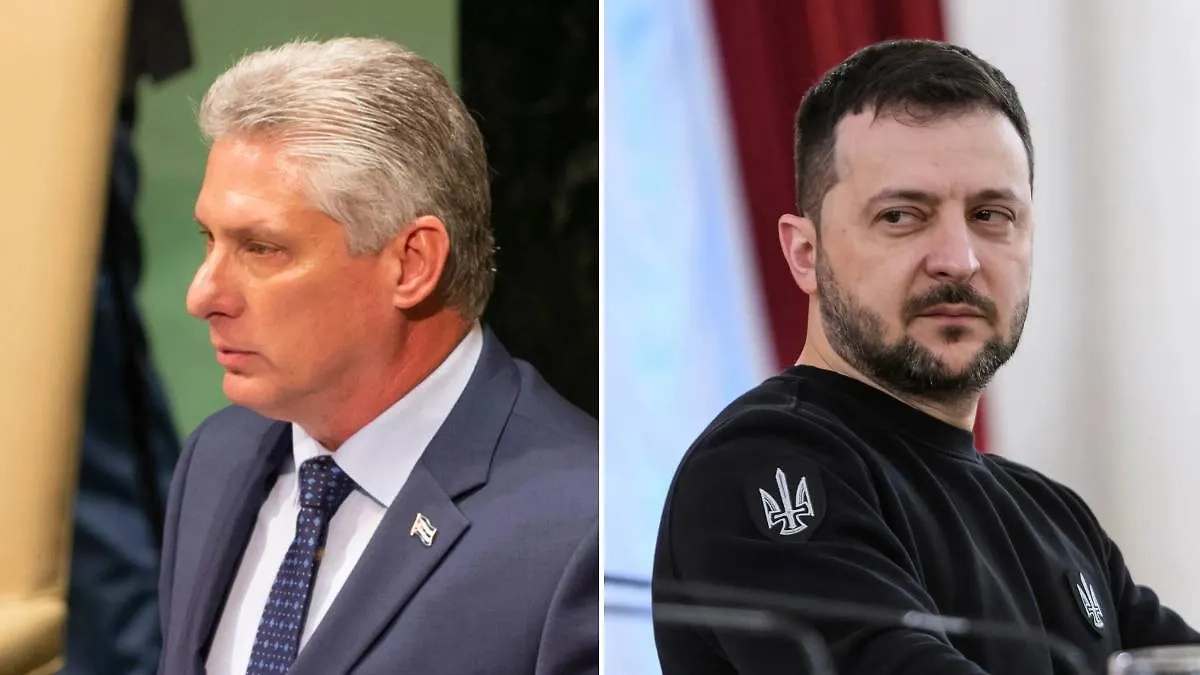 Президент Кубы Мигель Диас-Канель и Владимир Зеленский. Обложка © Shutterstock / FOTODOM / lev radin, paparazzza