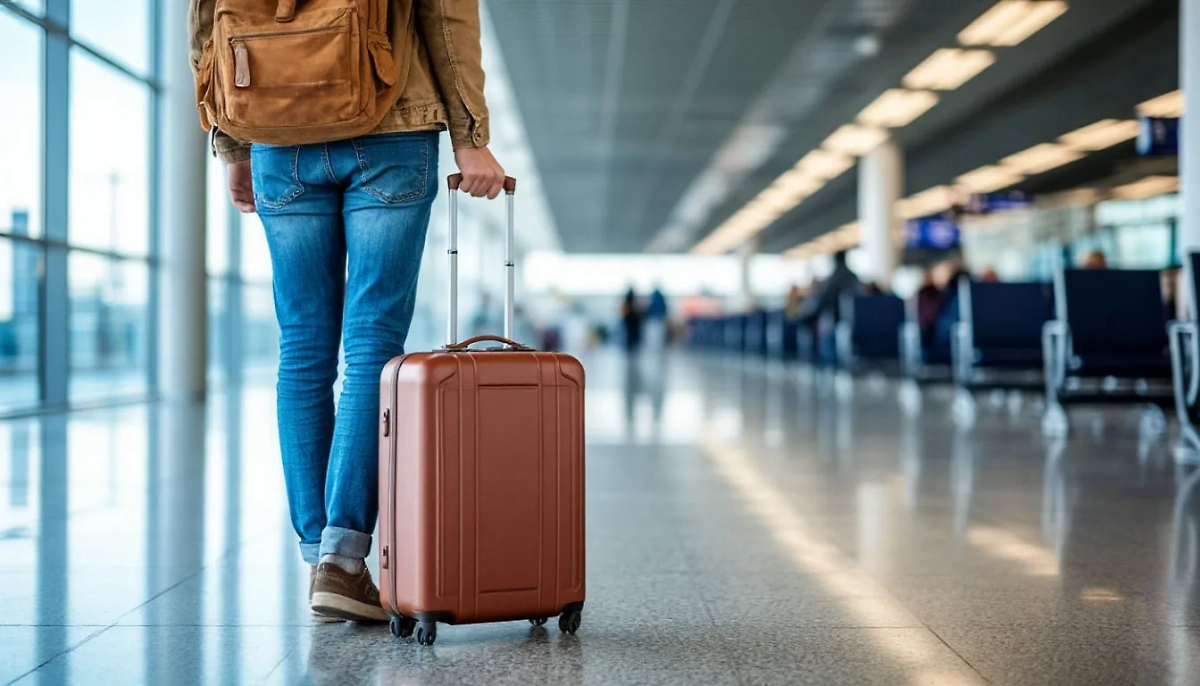 Турист в аэропорту. Обложка © «Шедеврум» / Life.ru