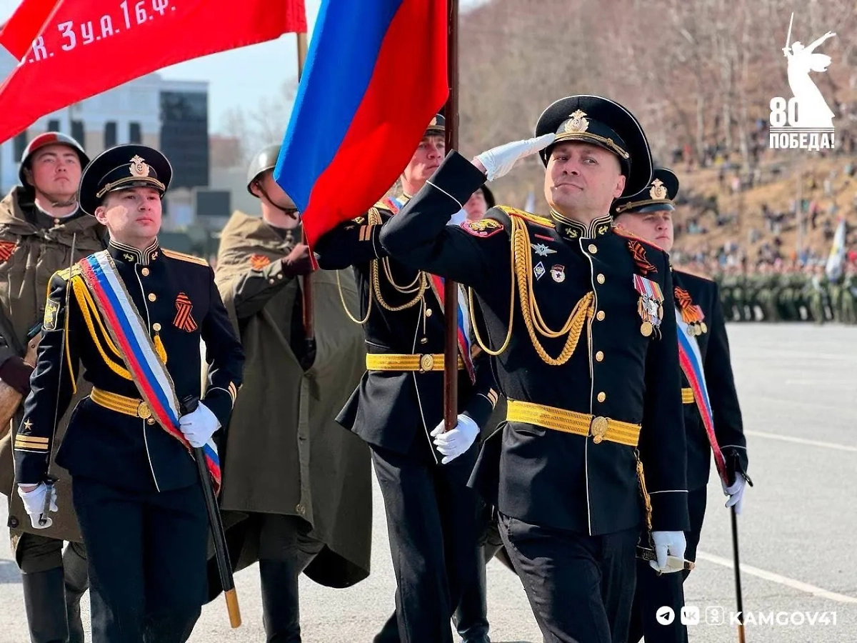 Парад Победы. Фото © VK / Правительство Камчатского края