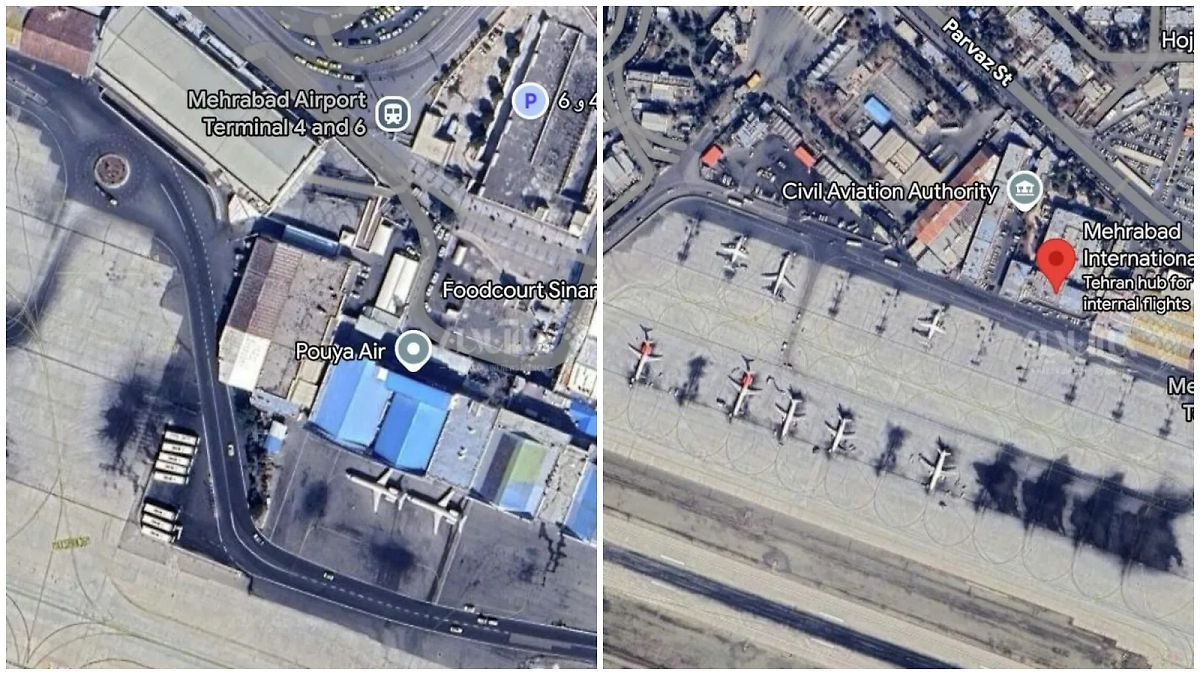 Спутниковые фотографии аэропорта Мехрабад после атак Израиля минувшей ночью. Фото © IRNA