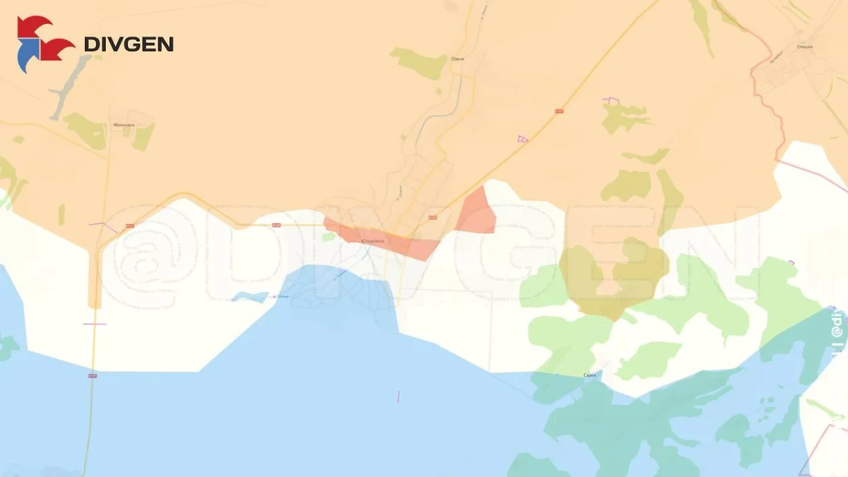 Карта СВО на 15 июня 2025 года. Армия России продвигается у Юнаковки в Сумской области. Фото © Telegram / DIVGEN 🚩 Карта СВО