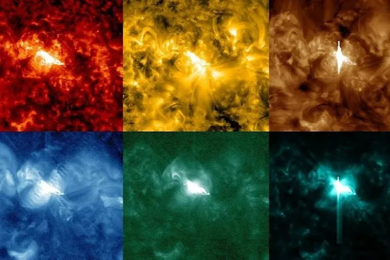 Вторая за сутки мощная вспышка произошла на линии Солнце — Земля. Обложка © Telegram / Космическая погода — XRAS.RU