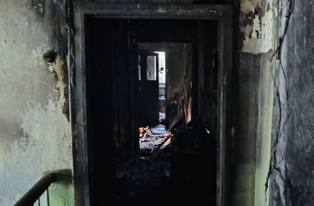 Последствия пожара в квартире в Королёве. Обложка © Пресс-служба МЧС России