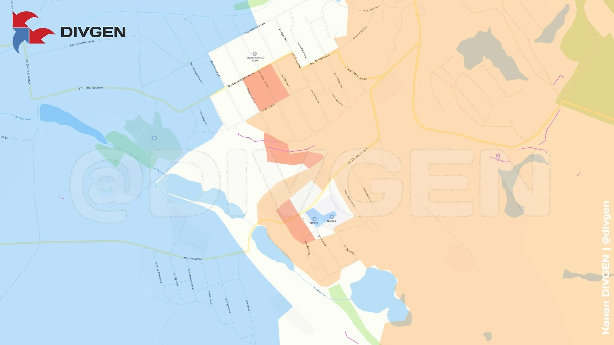 Карта СВО на 19 июня 2025 года. Часов Яр — штурмовые группы продвинулись в микрорайоне Шевченко по ул. Константиновской. Фото © Telegram / DIVGEN 🚩 Карта