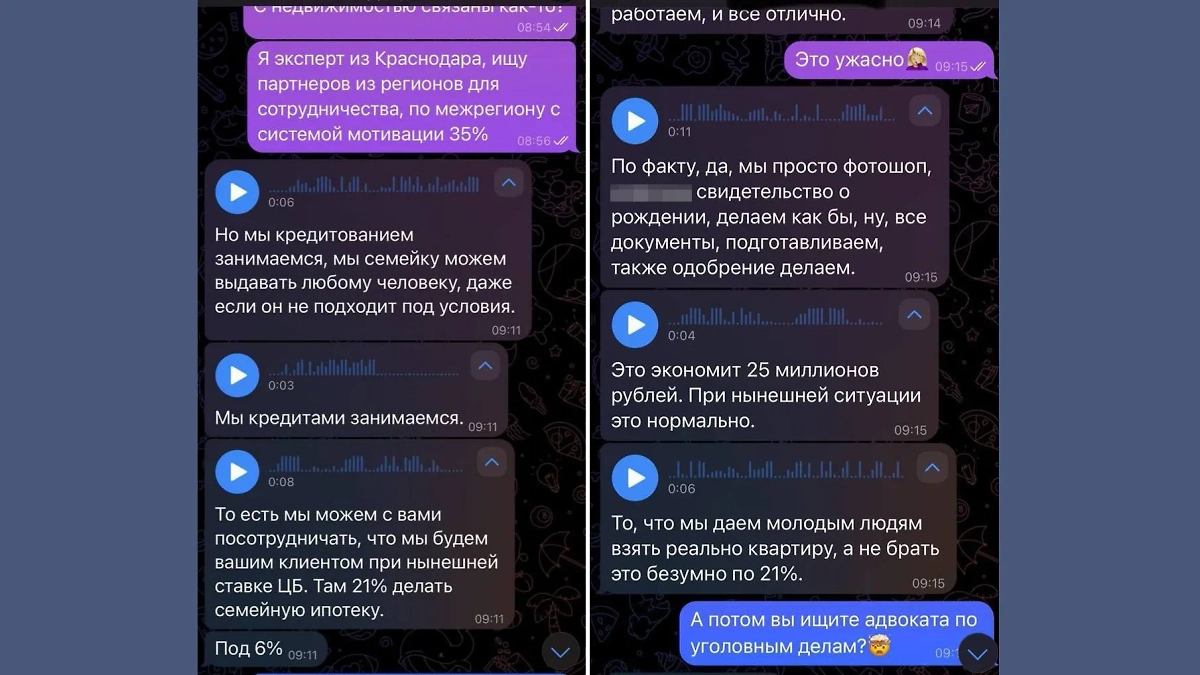 Аферисты предлагают помощь в оформлении семейной ипотеки даже для тех, кто не подходит под условия. Фото © VK / Чёрный список Питер | Санкт-Петербург