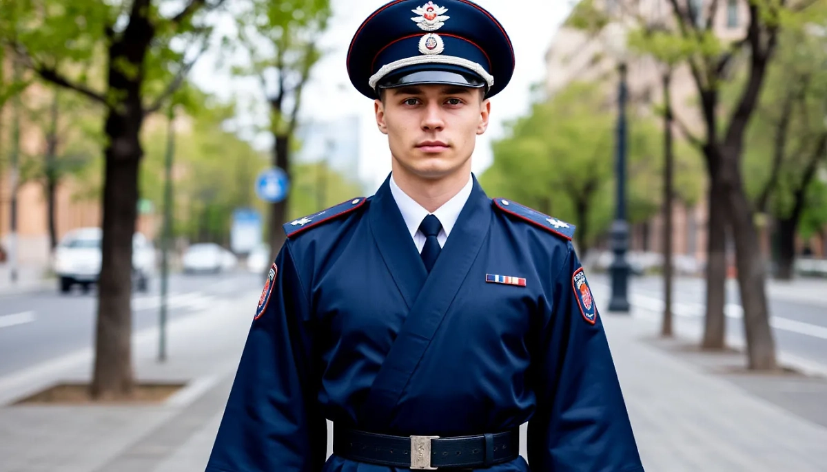 Представление ИИ о полицейском в кимоно. Обложка © Life.ru / shedevrum.ai