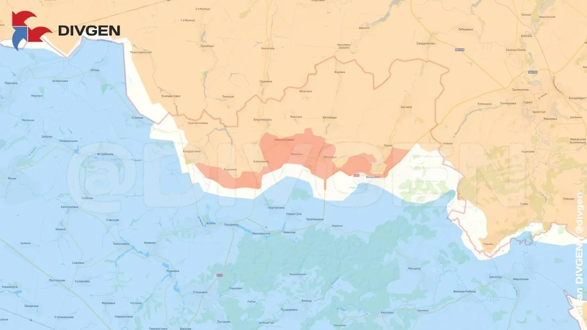 Карта ситуации в Сумах 11 июня 2025 года. Фото © Telegram / DIVGEN 🚩Карта СВО